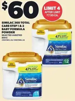 Independent Grocer Similac 360 total care step 1&2 baby formula powder offer