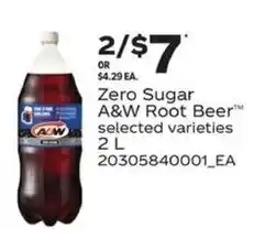 Independent Grocer A&W Zero Sugar Root Beer offer