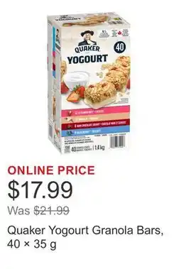 Costco Quaker Yogourt Granola Bars, 40 × offer