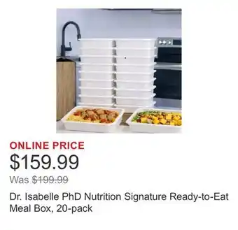 Costco Dr. Isabelle PhD Nutrition Signature Ready-to-Eat Meal Box, 20-pack offer