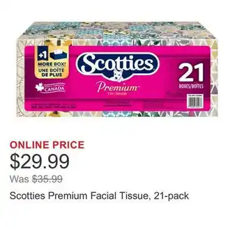 Costco Scotties Premium Facial Tissue, 21-pack offer