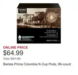 Costco Barista Prima Columbia K-Cup Pods, 96-count offer