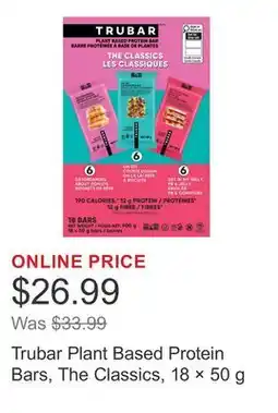 Costco Trubar Plant Based Protein Bars, The Classics, 18 × offer