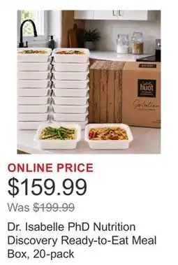 Costco Dr. Isabelle PhD Nutrition Discovery Ready-to-Eat Meal Box, 20-pack offer