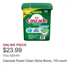 Costco Cascade Power Clean Shine Boost, 115-count offer