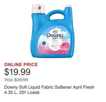 Costco Downy Soft Liquid Fabric Softener April Fresh 4.35 L, 251 Loads offer
