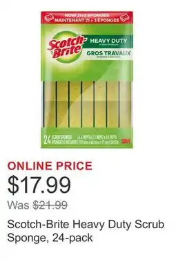 Costco Scotch-Brite Heavy Duty Scrub Sponge, 24-pack offer