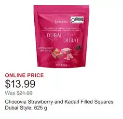 Costco Chocovia Strawberry and Kadaif Filled Squares Dubai Style offer