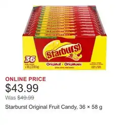 Costco Starburst Original Fruit Candy, 36 × offer