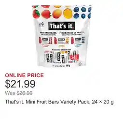 Costco That's it. Mini Fruit Bars Variety Pack, 24 × offer