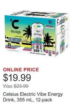 Costco Celsius Electric Vibe Energy Drink, 355 mL, 12-pack offer