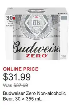 Costco Budweiser Zero Non-alcoholic Beer, 30 × offer