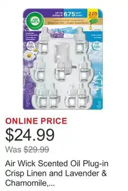 Costco Air Wick Scented Oil Plug-in Crisp Linen and Lavender & Chamomile, 1 Warmer & 9 Refills offer