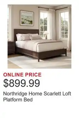 Costco Northridge Home Scarlett Loft Platform Bed offer