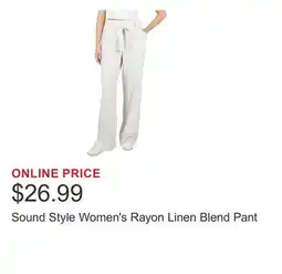 Costco Sound Style Women's Rayon Linen Blend Pant offer