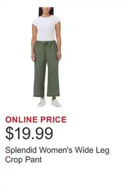 Costco Splendid Women's Wide Leg Crop Pant offer