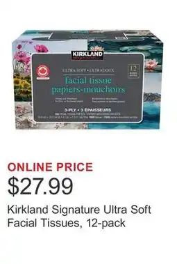Costco Kirkland Signature Ultra Soft Facial Tissues, 12-pack offer