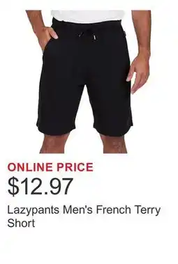 Costco Lazypants Men's French Terry Short offer