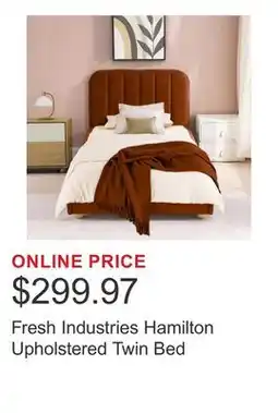Costco Fresh Industries Hamilton Upholstered Twin Bed offer
