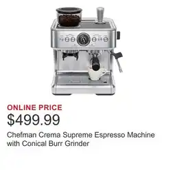 Costco Chefman Crema Supreme Espresso Machine with Conical Burr Grinder offer