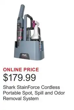 Costco Shark StainForce Cordless Portable Spot, Spill and Odor Removal System offer