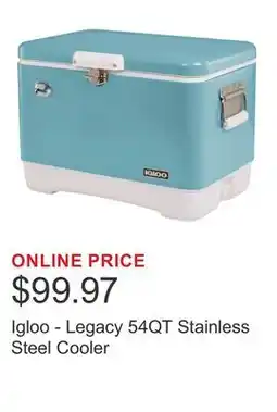 Costco Igloo - Legacy 54QT Stainless Steel Cooler offer