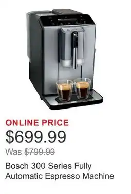 Costco Bosch 300 Series Fully Automatic Espresso Machine offer