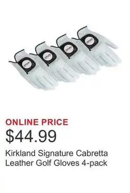Costco Kirkland Signature Cabretta Leather Golf Gloves 4-pack offer