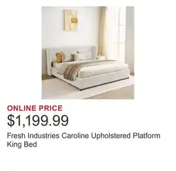 Costco Fresh Industries Caroline Upholstered Platform King Bed offer