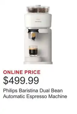 Costco Philips Baristina Dual Bean Automatic Espresso Machine offer