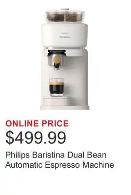 Costco Philips Baristina Dual Bean Automatic Espresso Machine offer
