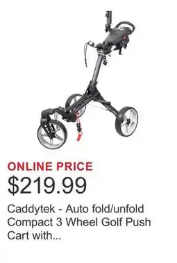 Costco Caddytek - Auto fold/unfold Compact 3 Wheel Golf Push Cart with Cooler Bag offer