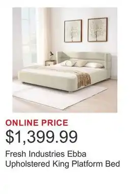 Costco Fresh Industries Ebba Upholstered King Platform Bed offer