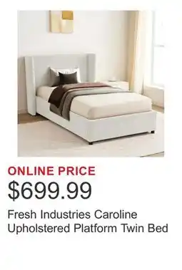 Costco Fresh Industries Caroline Upholstered Platform Twin Bed offer