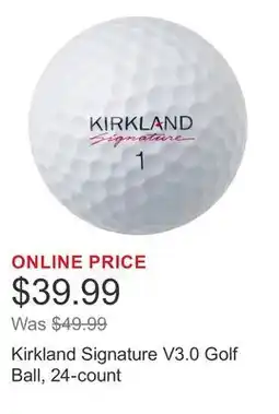 Costco Kirkland Signature V3.0 Golf Ball, 24-count offer