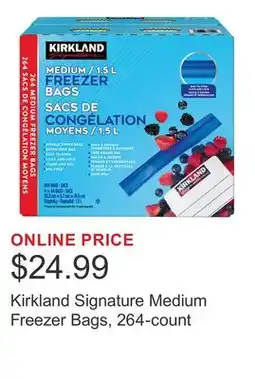Costco Kirkland Signature Medium Freezer Bags, 264-count offer