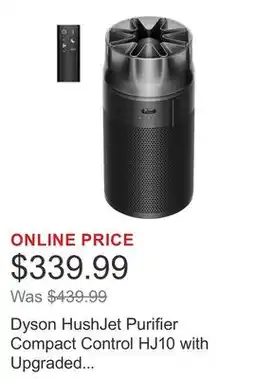 Costco Dyson HushJet Purifier Compact Control HJ10 with Upgraded Electrostatic Catalytic Filter and Remote offer