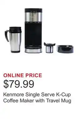 Costco Kenmore Single Serve K-Cup Coffee Maker with Travel Mug offer