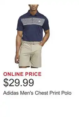 Costco Adidas Men's Chest Print Polo offer