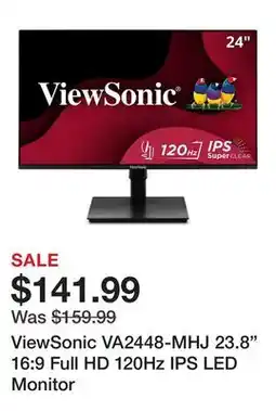 Newegg ViewSonic VA2448-MHJ 23.8 16:9 Full HD 120Hz IPS LED Monitor offer