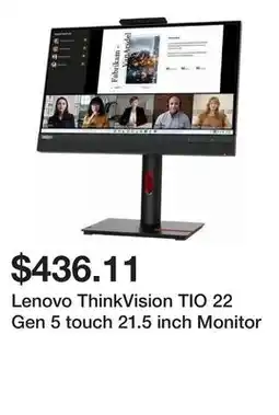 Newegg Lenovo ThinkVision TIO 22 Gen 5 touch 21.5 inch Monitor offer