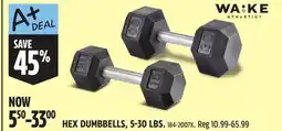 Canadian Tire WAKE ATHLETIC HEX DUMBBELLS offer