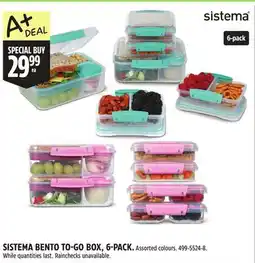 Canadian Tire SISTEMA BENTO TO-GO BOX, 6-PACK offer
