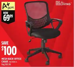 Canadian Tire FOR LIVING MESH-BACK OFFICE CHAIR offer
