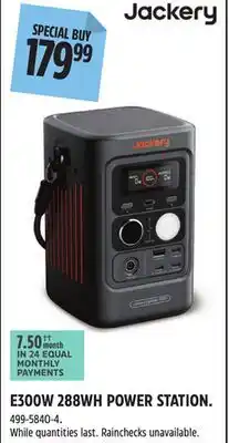 Canadian Tire JACKERY E300W 288WH POWER STATION offer