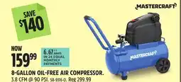 Canadian Tire MASTERCRAFT 8-GALLON OIL-FREE AIR COMPRESSOR offer