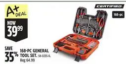 Canadian Tire CERTIFIED 168-PC GENERAL TOOL SET offer