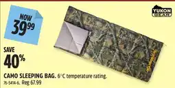 Canadian Tire YUKON GEAR CAMO SLEEPING BAG offer