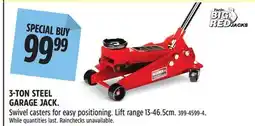 Canadian Tire THE BIG RED JACKS 3-TON STEEL GARAGE JACK offer