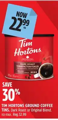 Canadian Tire TIM HORTONS GROUND COFFEE TINS offer